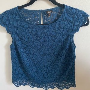 Artizia Talula Portobello Blue Lace Crop Top